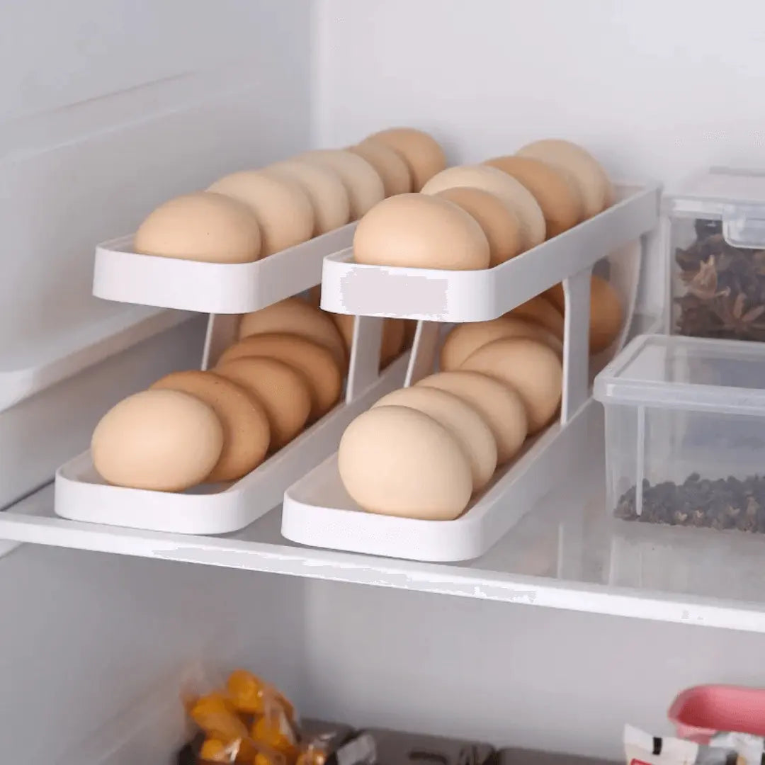 Saving space in a fridge using an organizer