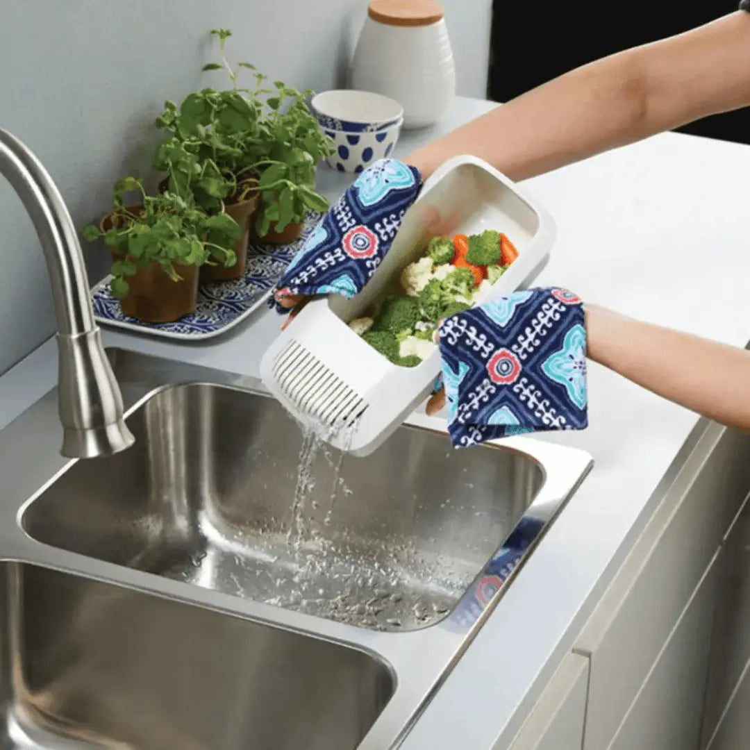 Microwave veg heater side view