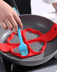Pancake silicone mold hearts shape used in a pan