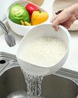 Washing rice using filter basin