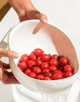 Washing tomatoes using filter basin