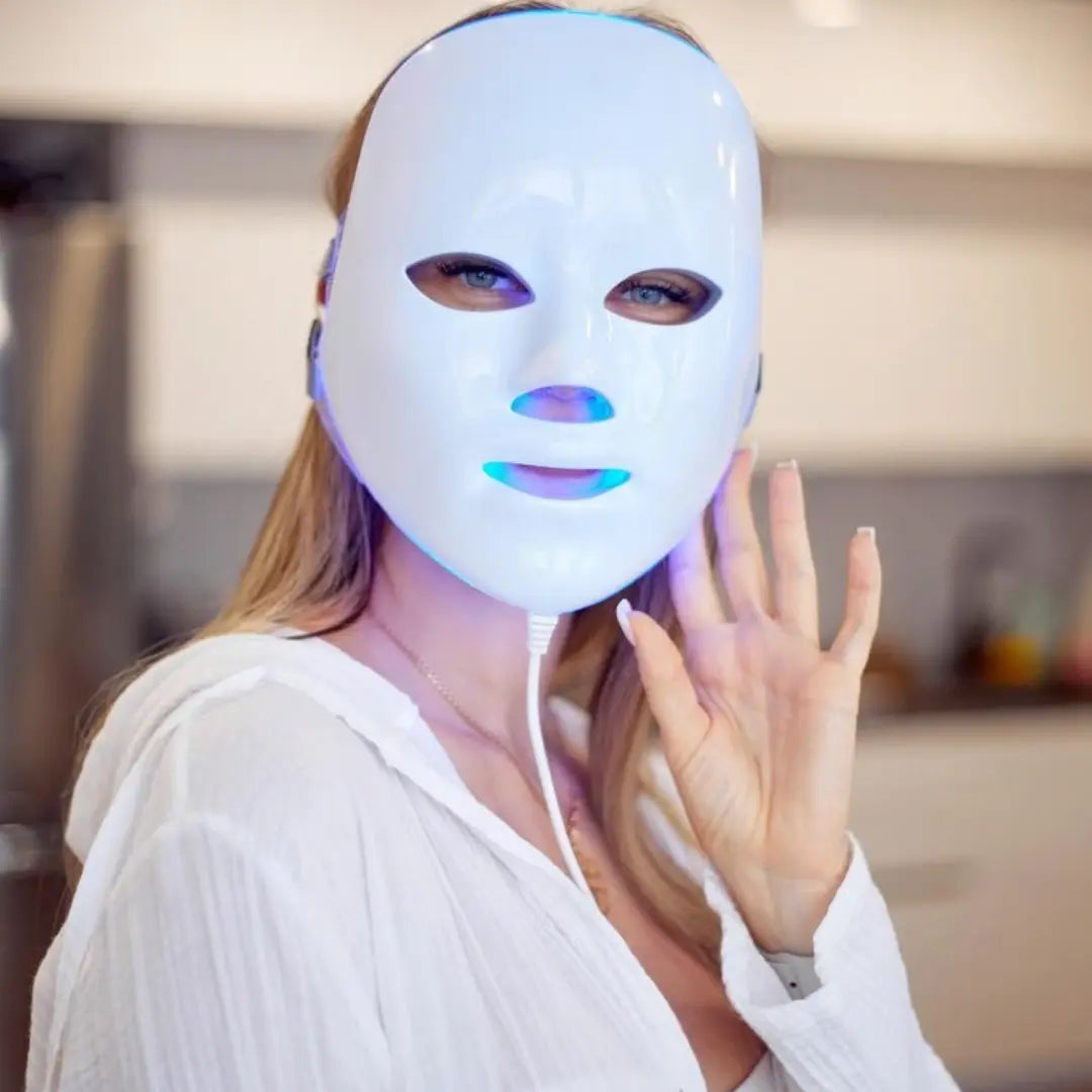 Blue light therapy improving skin bumps